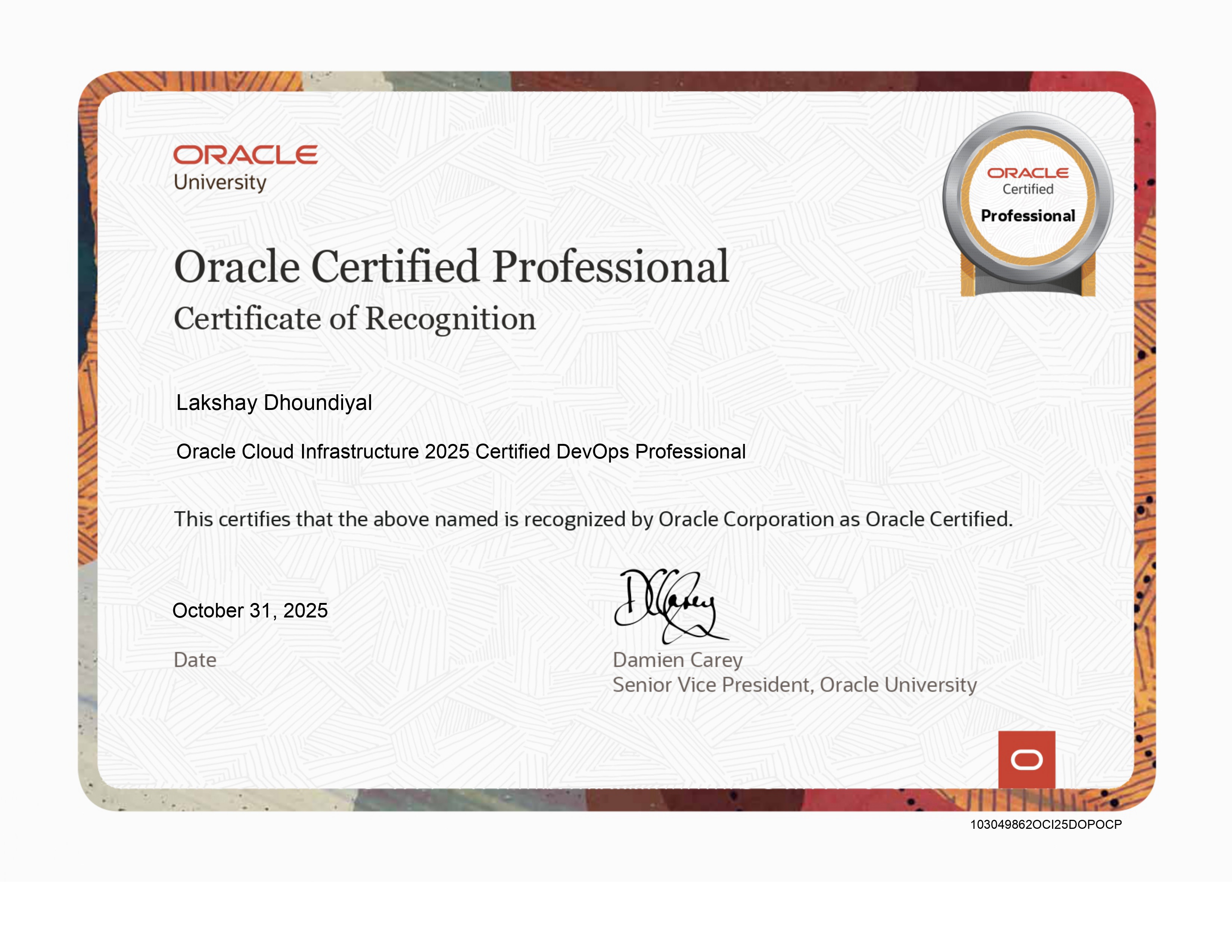 Certified DevOps Professional certificate preview
